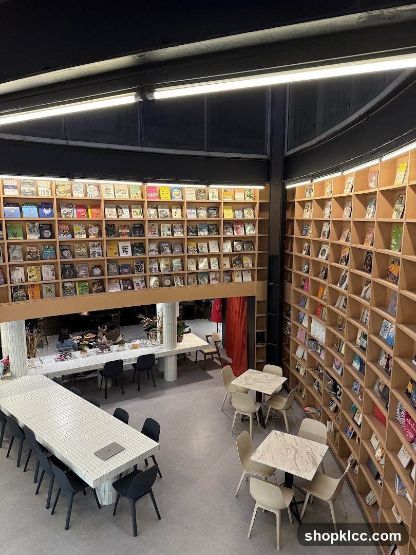 Interior of a bookstore with seating areas
