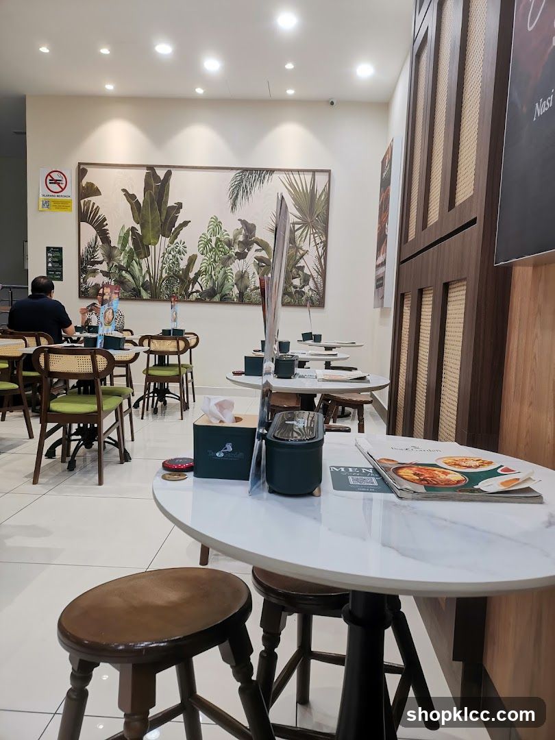 Restaurant Interior with Tropical Artwork