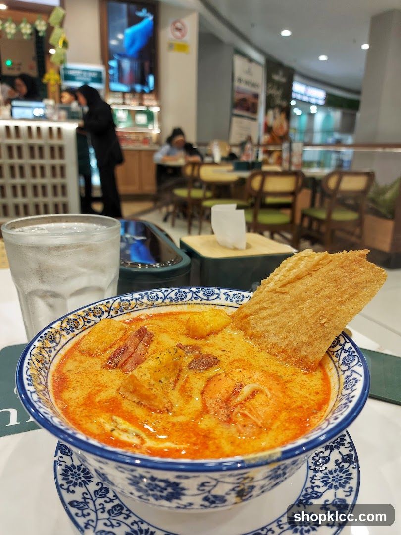 Laksa with a side of iced water