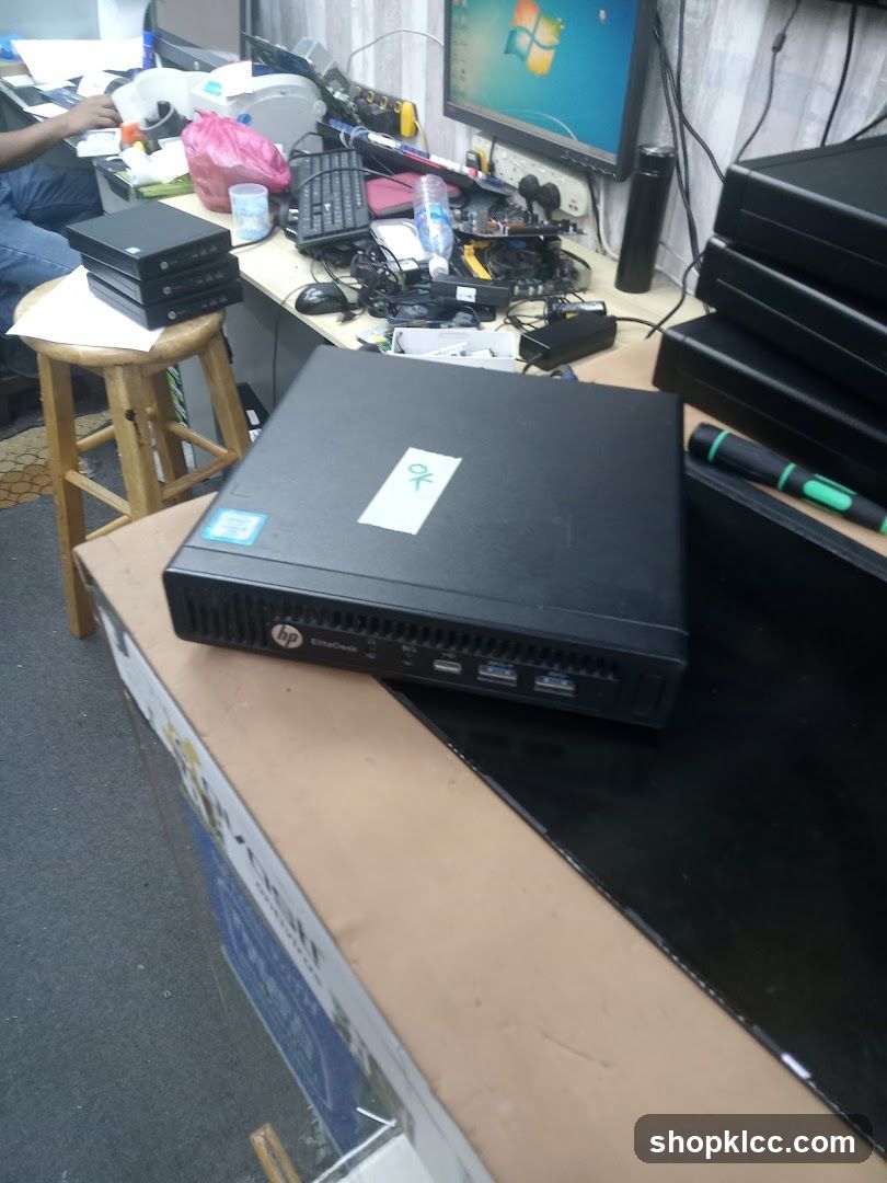 Computer equipment on a desk