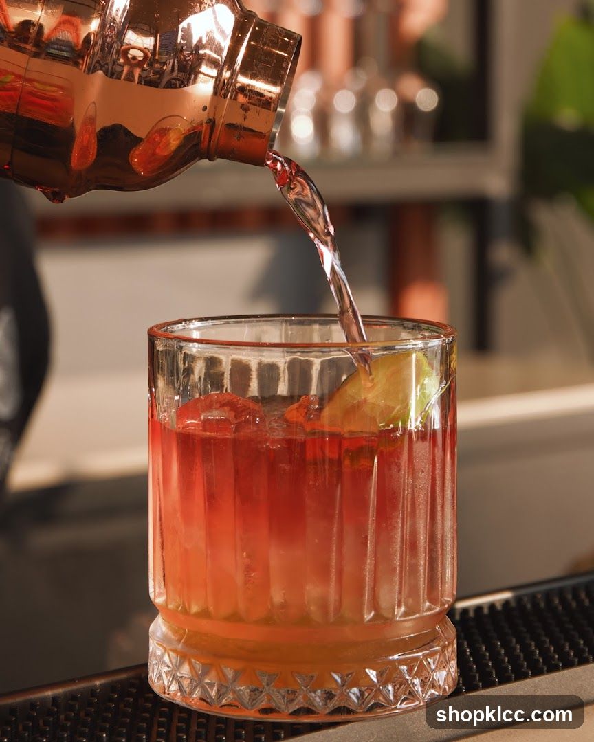 Cocktail being poured