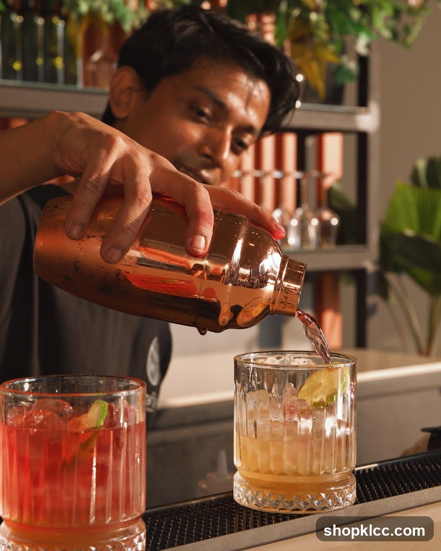 Bartender preparing cocktails