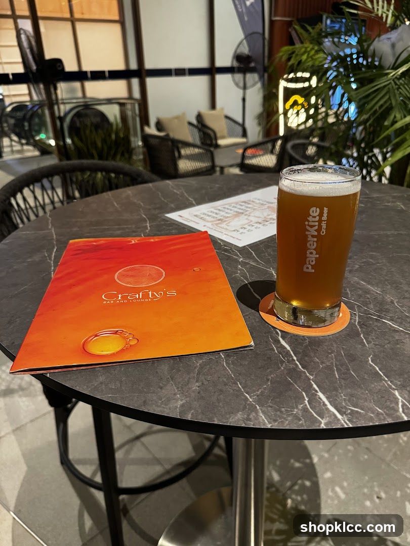 Crafty's Bar and Lounge Menu with Beer