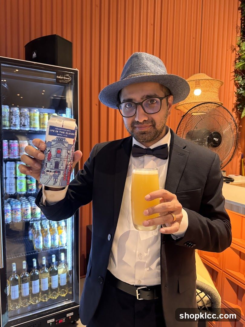 Man with Beer Can and Drink
