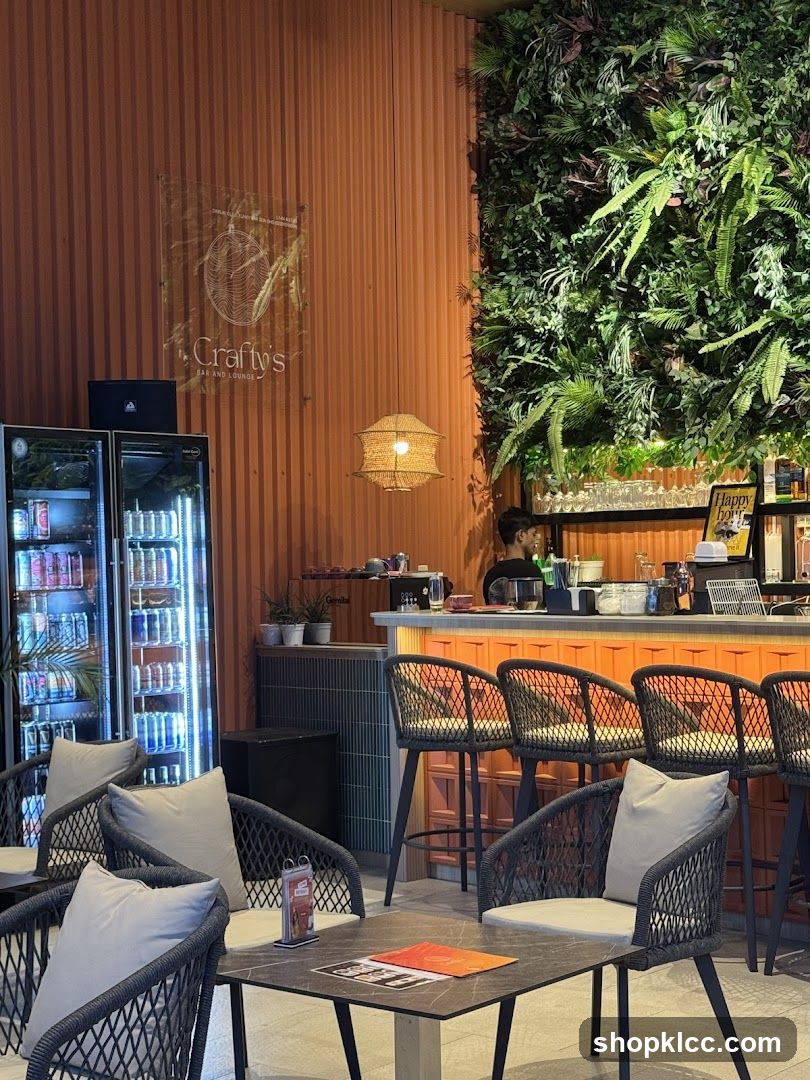 Bar Interior with Green Wall