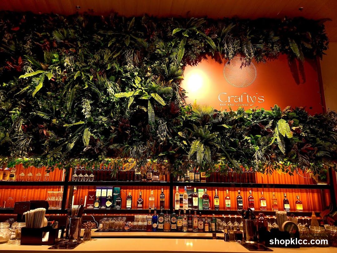 Bar Interior with Greenery and Bottles