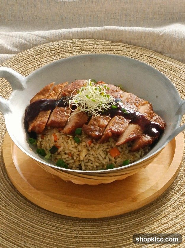 Sliced Pork with Fried Rice