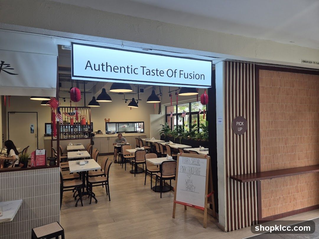 Restaurant Interior with Signage
