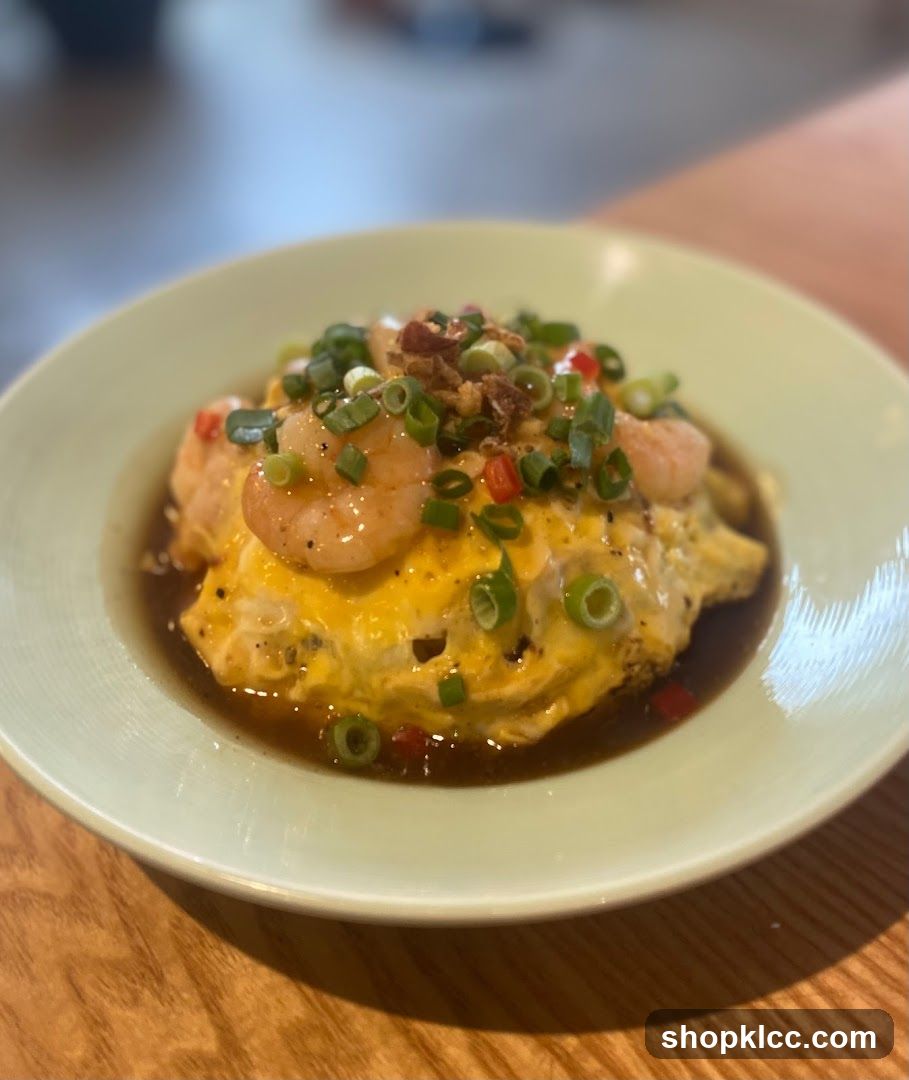 Omelet with Shrimp and Sauce