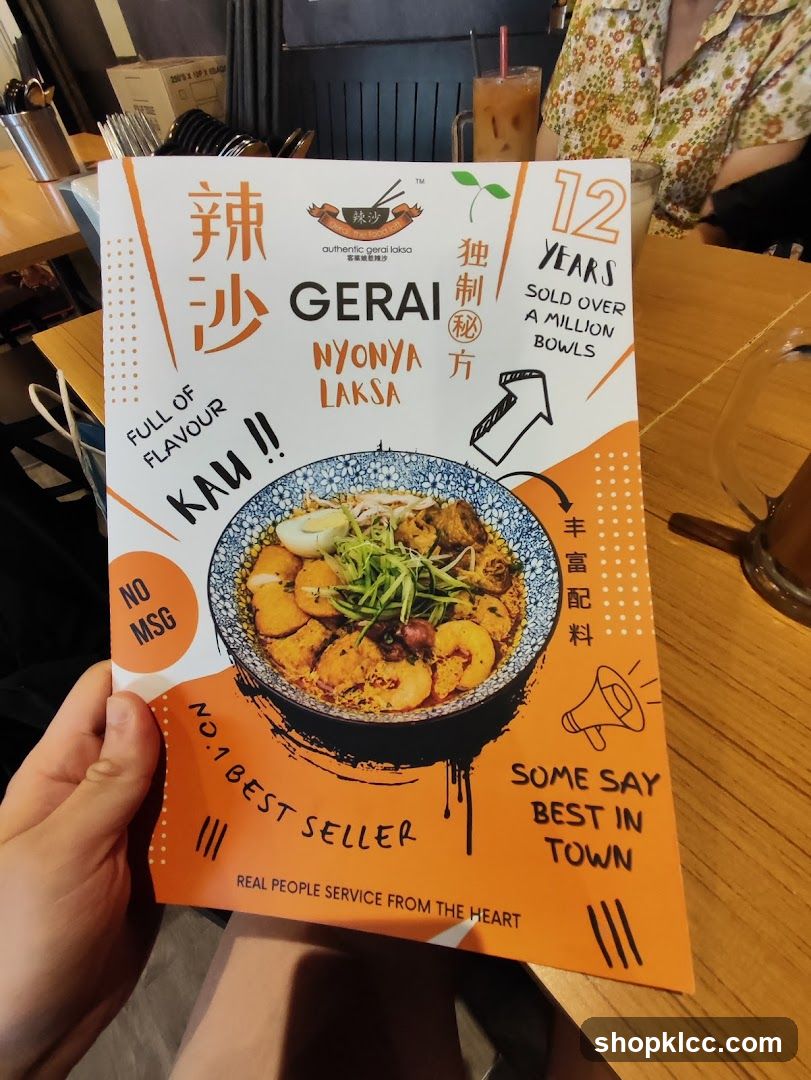 Gerai Nyoya Laksa Menu