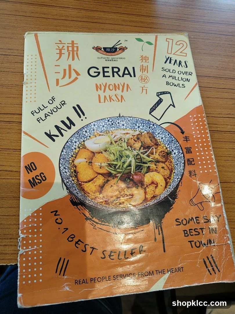 Gerai Nyoya Laksa Menu