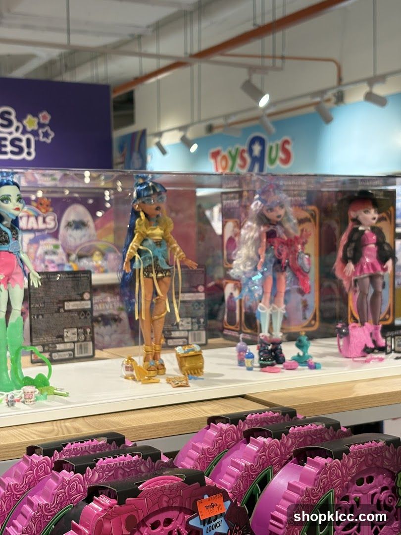 Dolls on display at Toys R Us