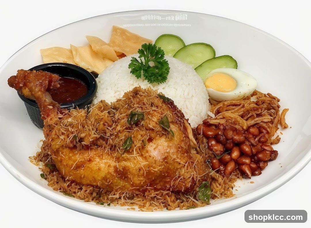 Nasi Lemak with Fried Chicken