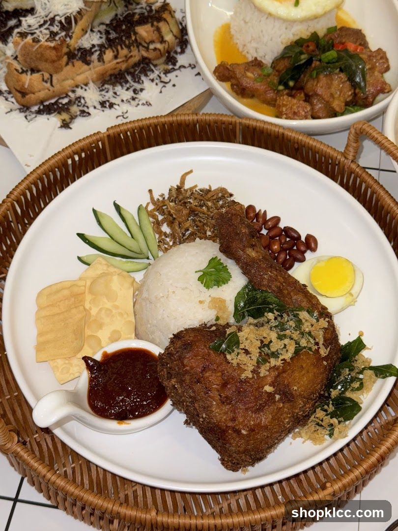Nasi Lemak with Fried Chicken