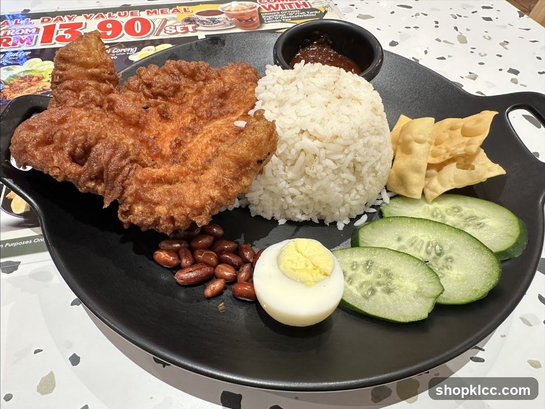 Nasi Lemak with Fried Chicken