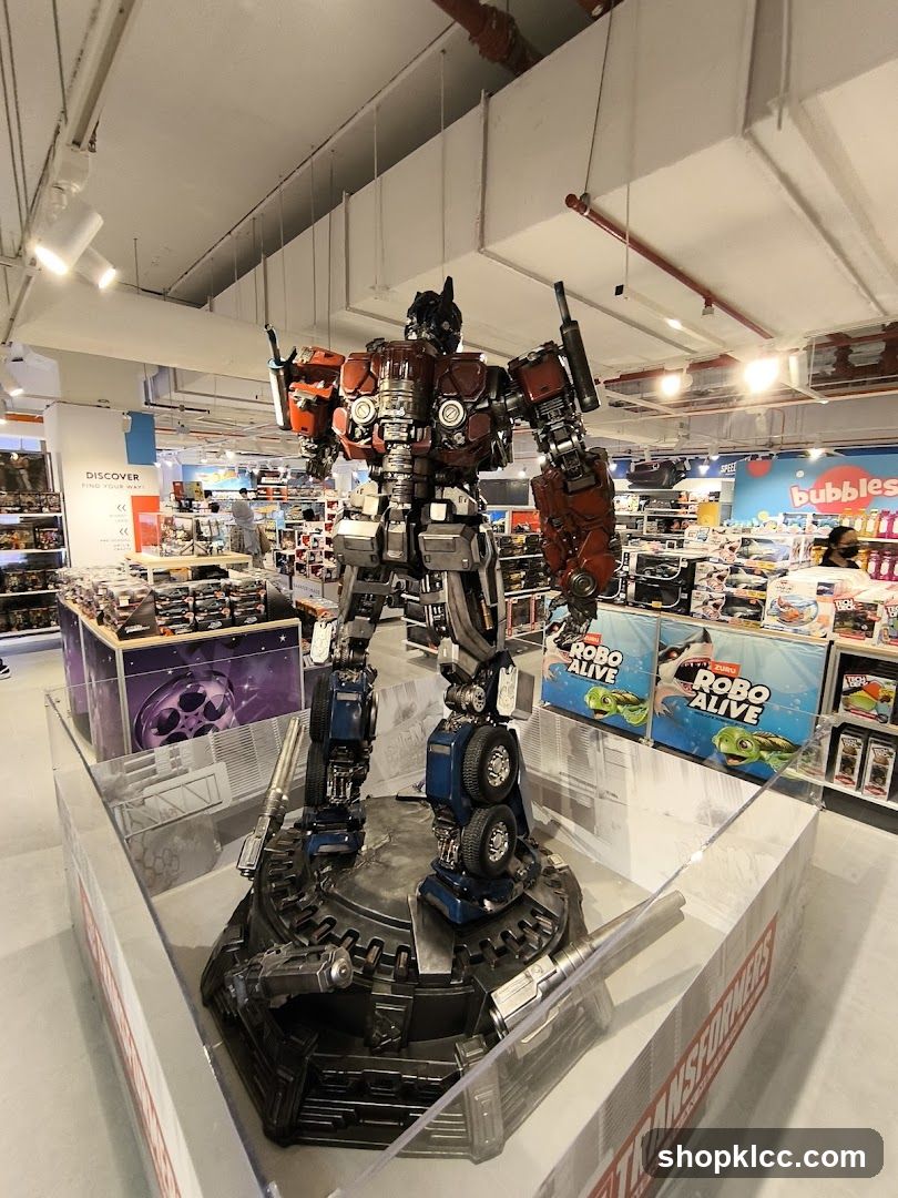 Optimus Prime Statue in Toy Store