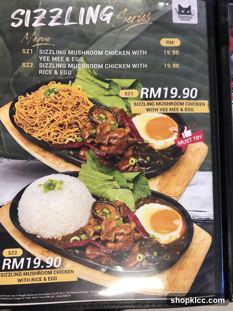 Sizzling Series Menu
