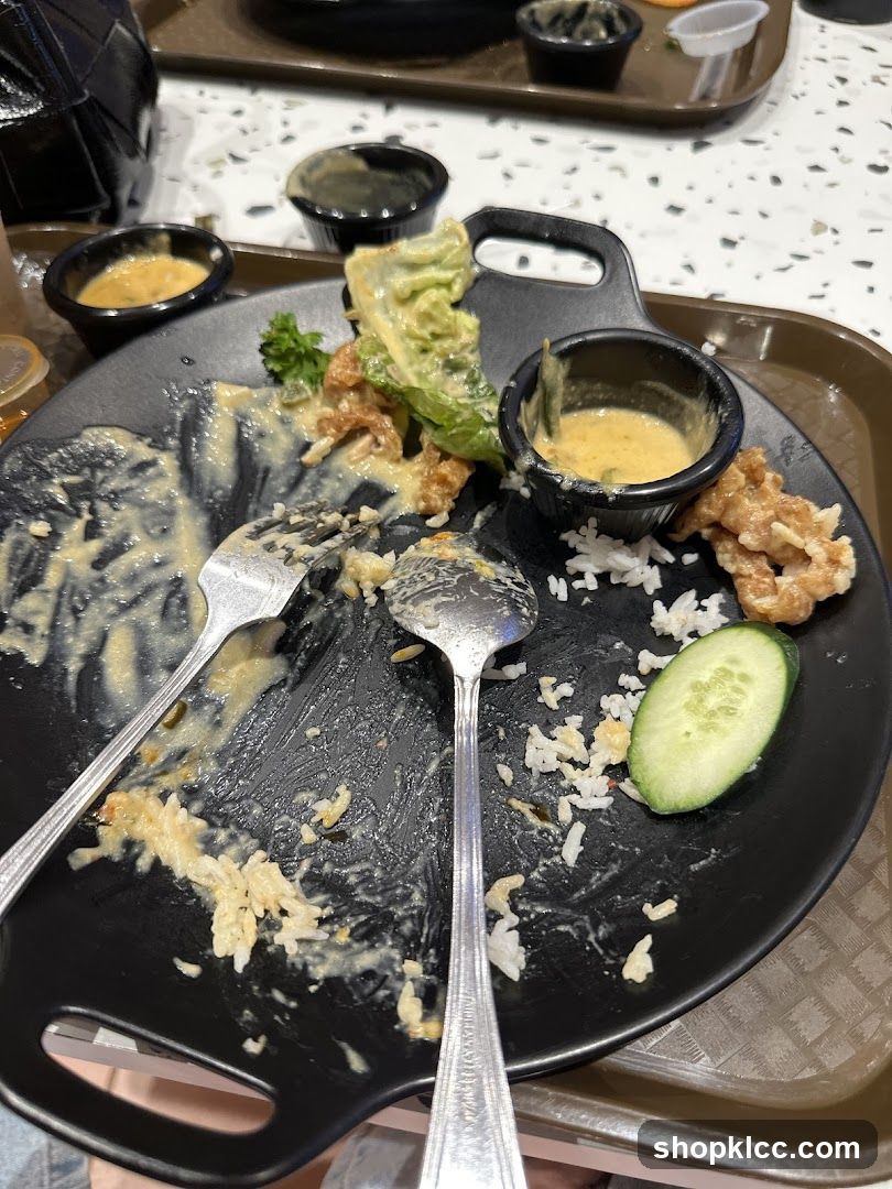Messy Plate with Leftover Food