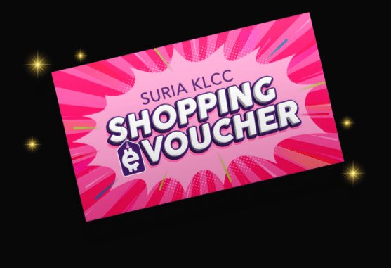 Suria KLCC Shopping e-Voucher graphic in pink and white