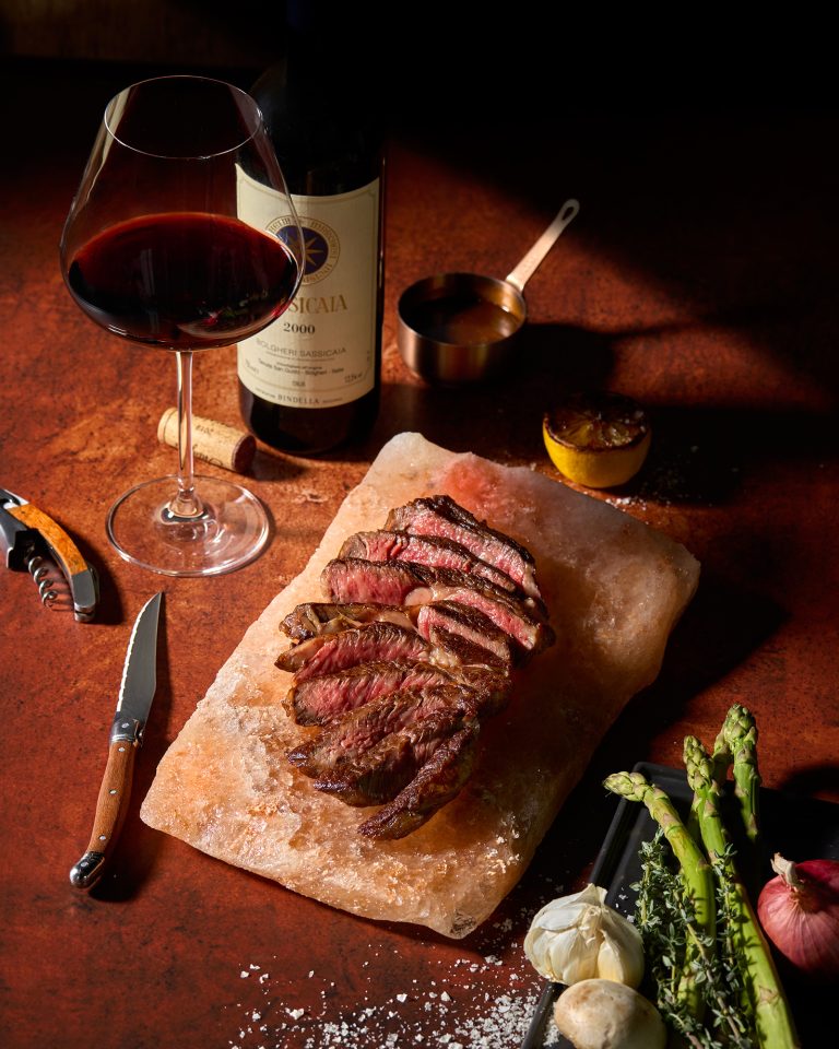 Dry-aged ribeye steak from Marble 8's cellar