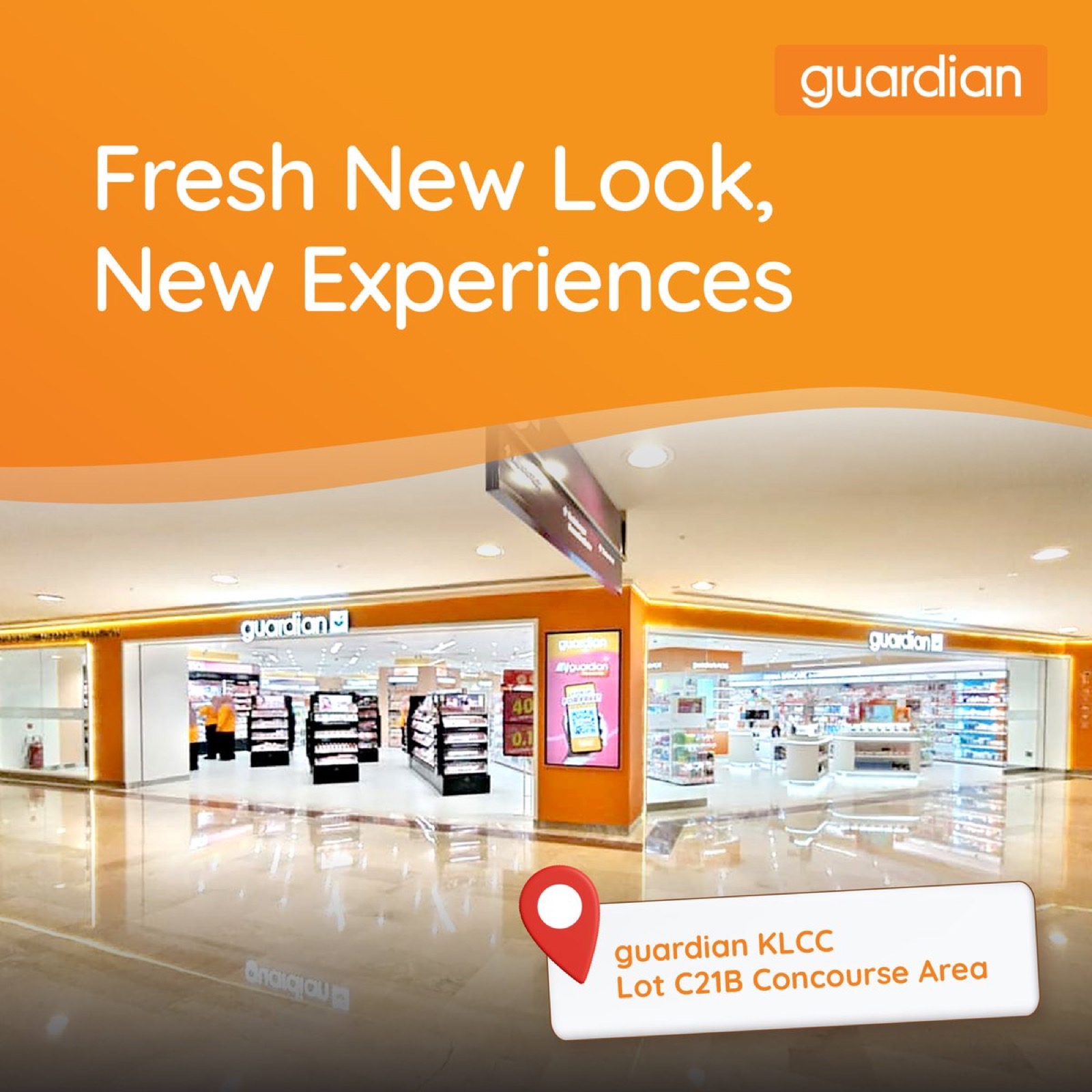 Guardian KLCC new-look store interior with health and beauty aisles
