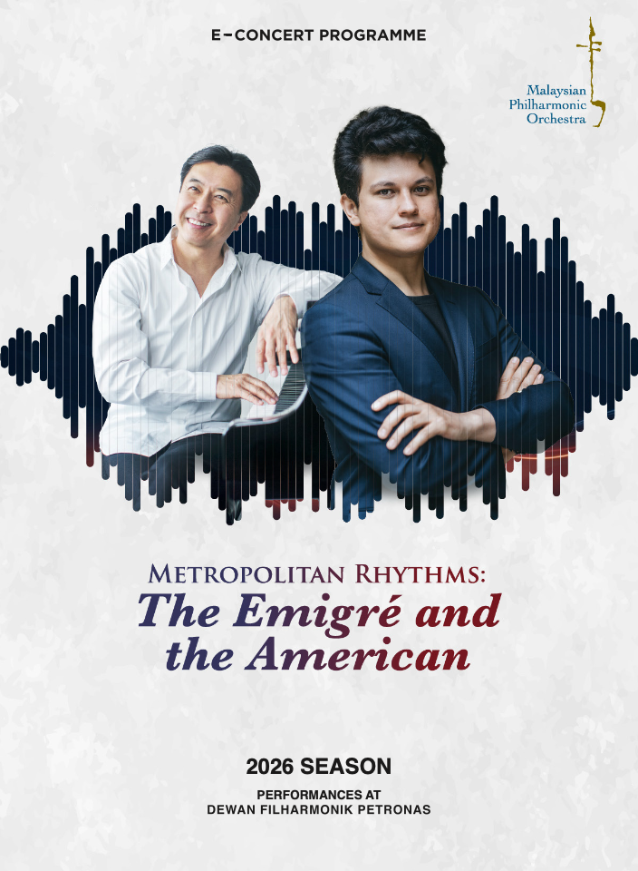 Concert programme cover for MPO Metropolitan Rhythms at Dewan Filharmonik PETRONAS