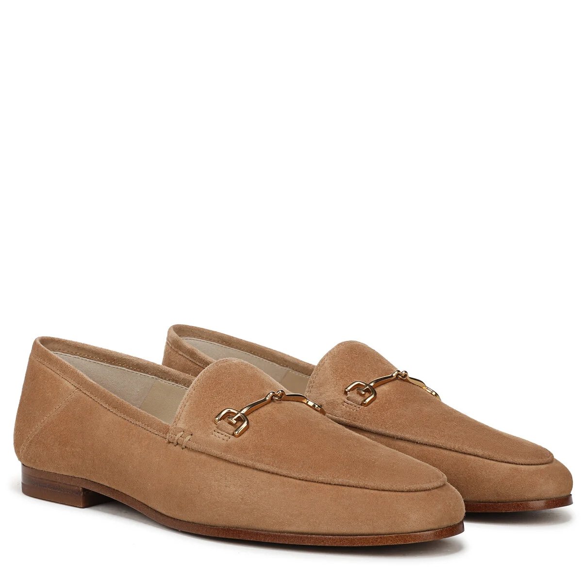 Sam Edelman Loraine Bit Loafer in Cyprus Tan suede with gold horsebit, RM759