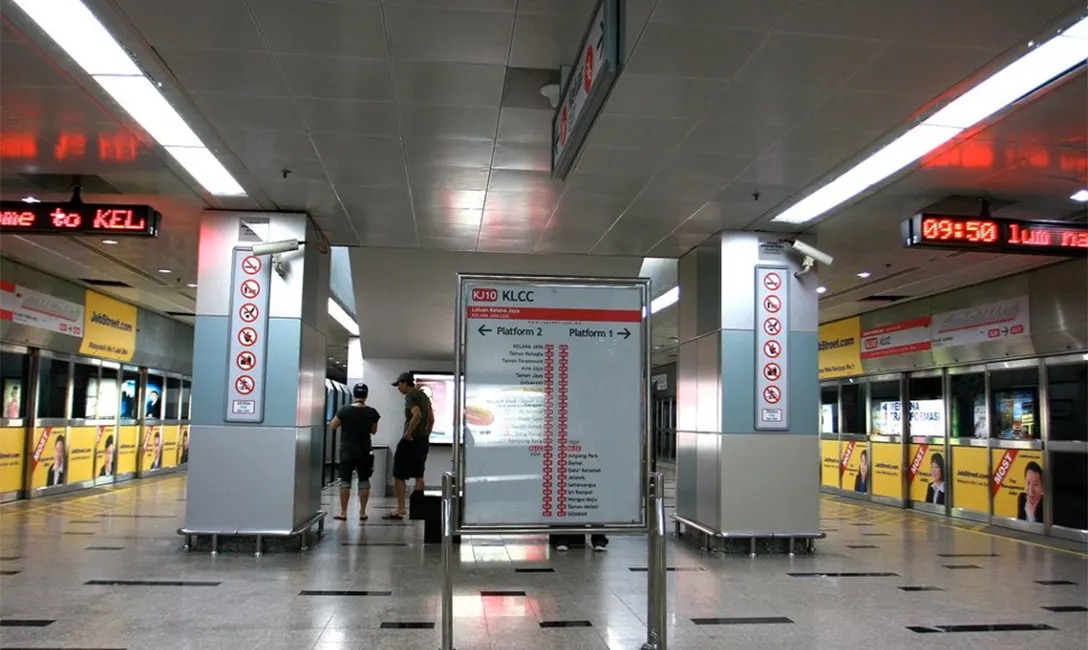 KLCC LRT station platform serving the Suria KLCC area