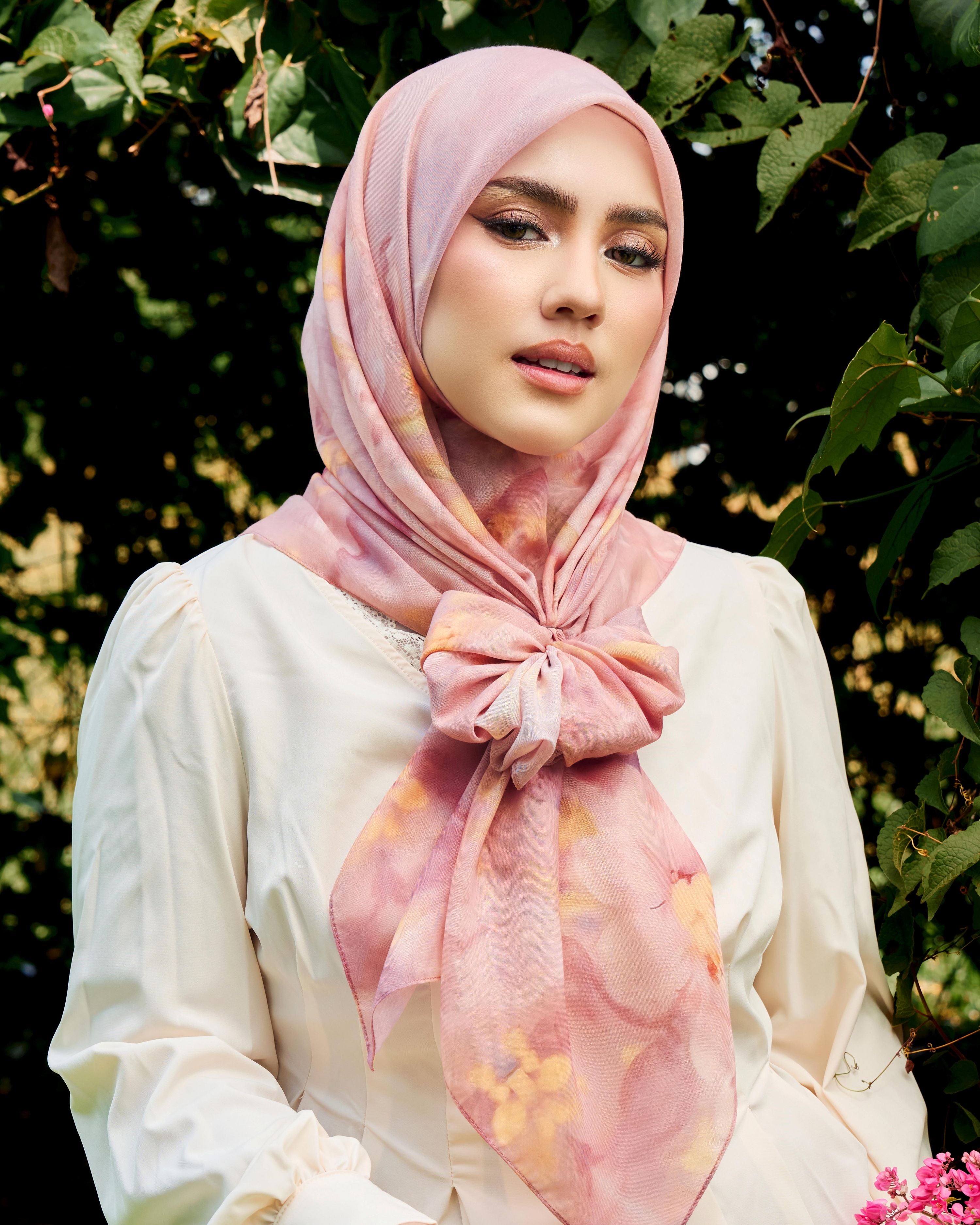Fionne in Floravelle printed bawal tudung from TUDUNGRUFFLE at Suria KLCC